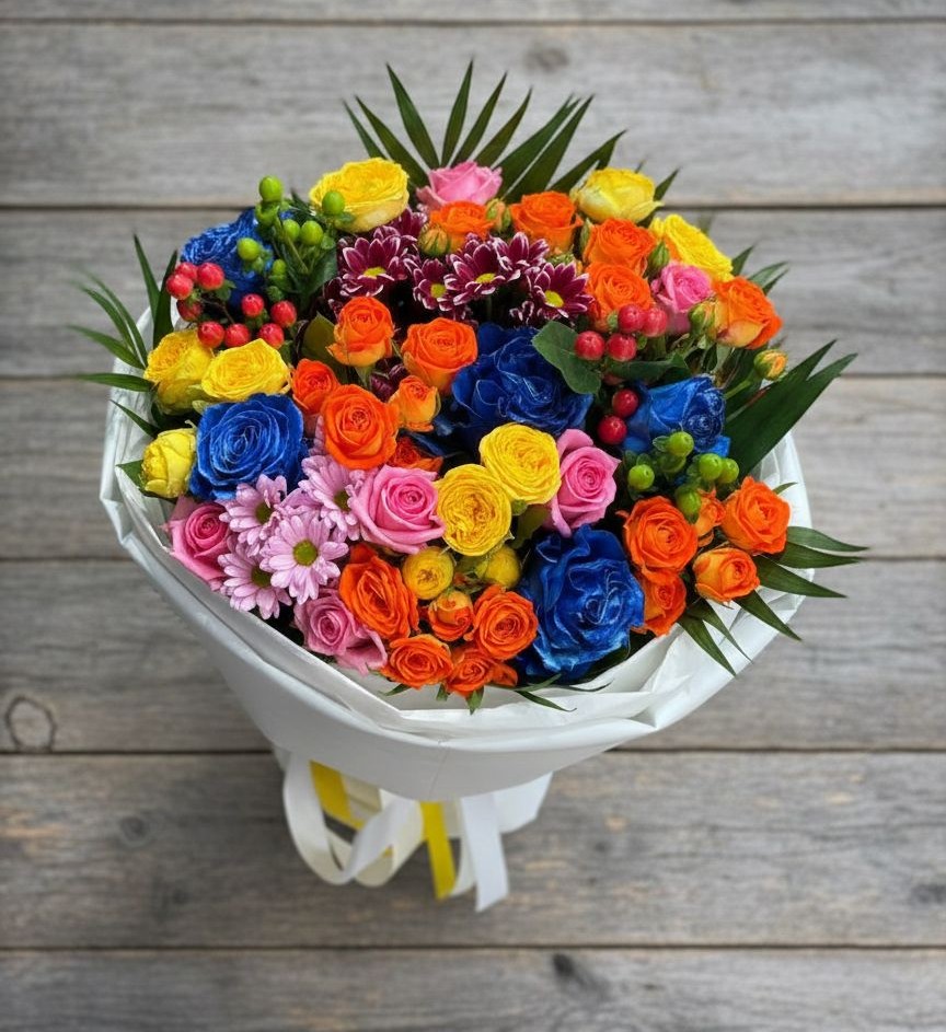 Букет цветов из: Розы и Хризантемы в Тюкалинске