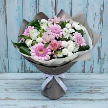 Букет цветов из:  Герберы, Альстромерии и Хризантемы в Тюкалинске