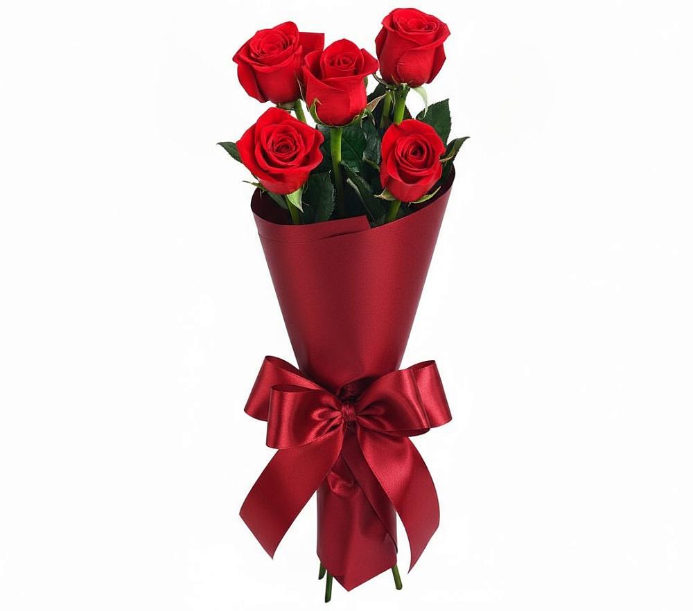 Букет 5 Красных роз Эдлесс Лав в Тюкалинске