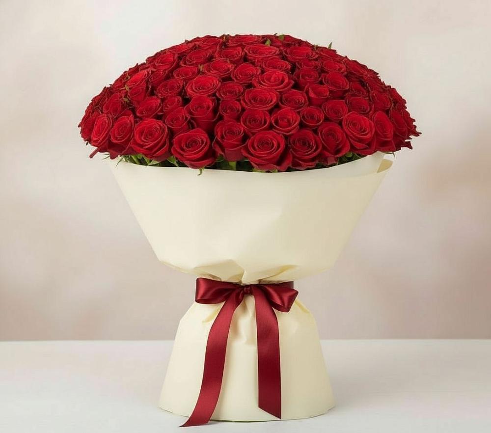 Букет 101 Красная роза Милано в Тюкалинске