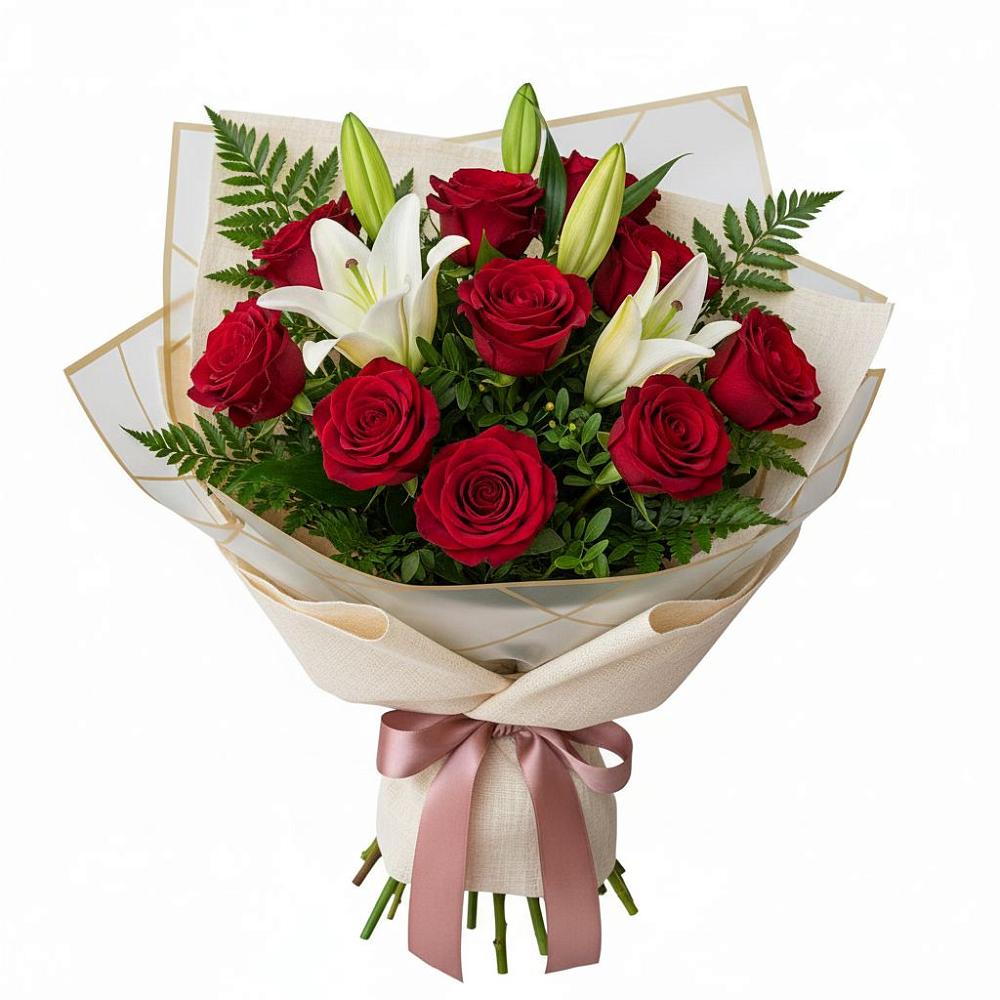 Букет цветов из: Лилии и Розы в Тюкалинске