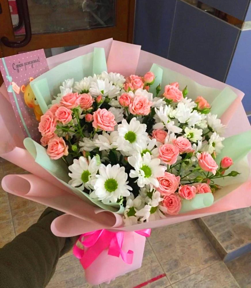 Букет цветов из: Розы и Хризантемы в Тюкалинске