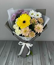 Букет цветов из:  Розы, Герберы и Хризантемы #REPLACE_PRED# Тюкалинске