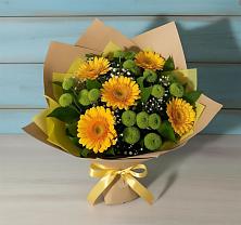 Букет цветов из:  Герберы и Хризантемы в Тюкалинске