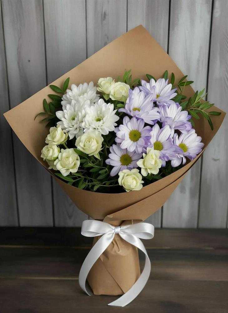 Букет цветов из: Хризантемы и Розы в Тюкалинске